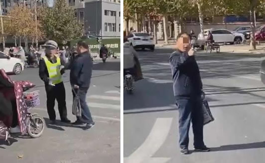 老人闯红灯被阻:过程令人气愤结局令人解气 老人闯红灯被阻:过程令人气愤结局令人解气