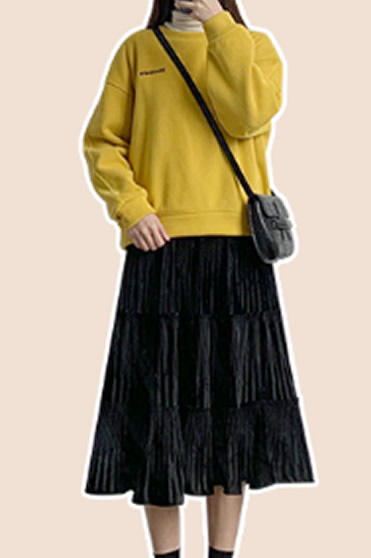 黑色半身长裙4款潮流搭配：满足你的少女心快get起来