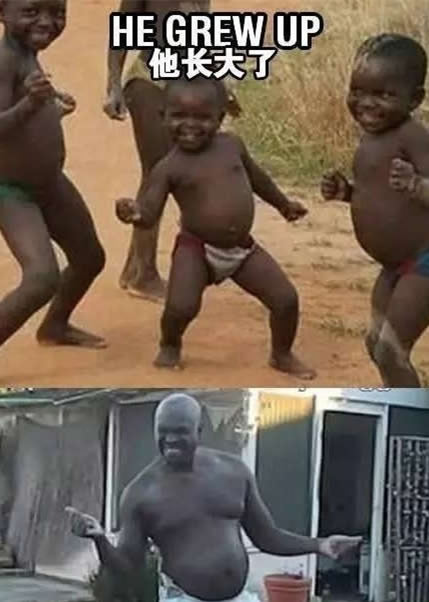曾被熟识的小黑孩长大了