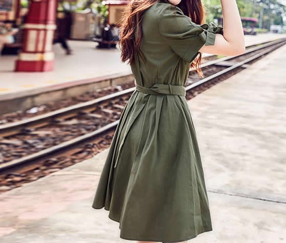 2020春季时尚衬衫式连衣裙