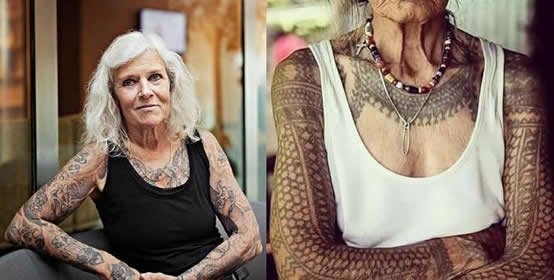 纹身老了后的恶心图片：确实有那么一点点不好看