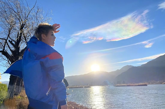 宁静拍到了七彩祥云 在哪拍的竟然那么美