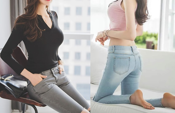 2021翘臀美女图片 2021春季时尚出街穿紧身牛仔裤